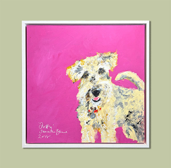 Original Painting on Canvas framed in White Float Frame