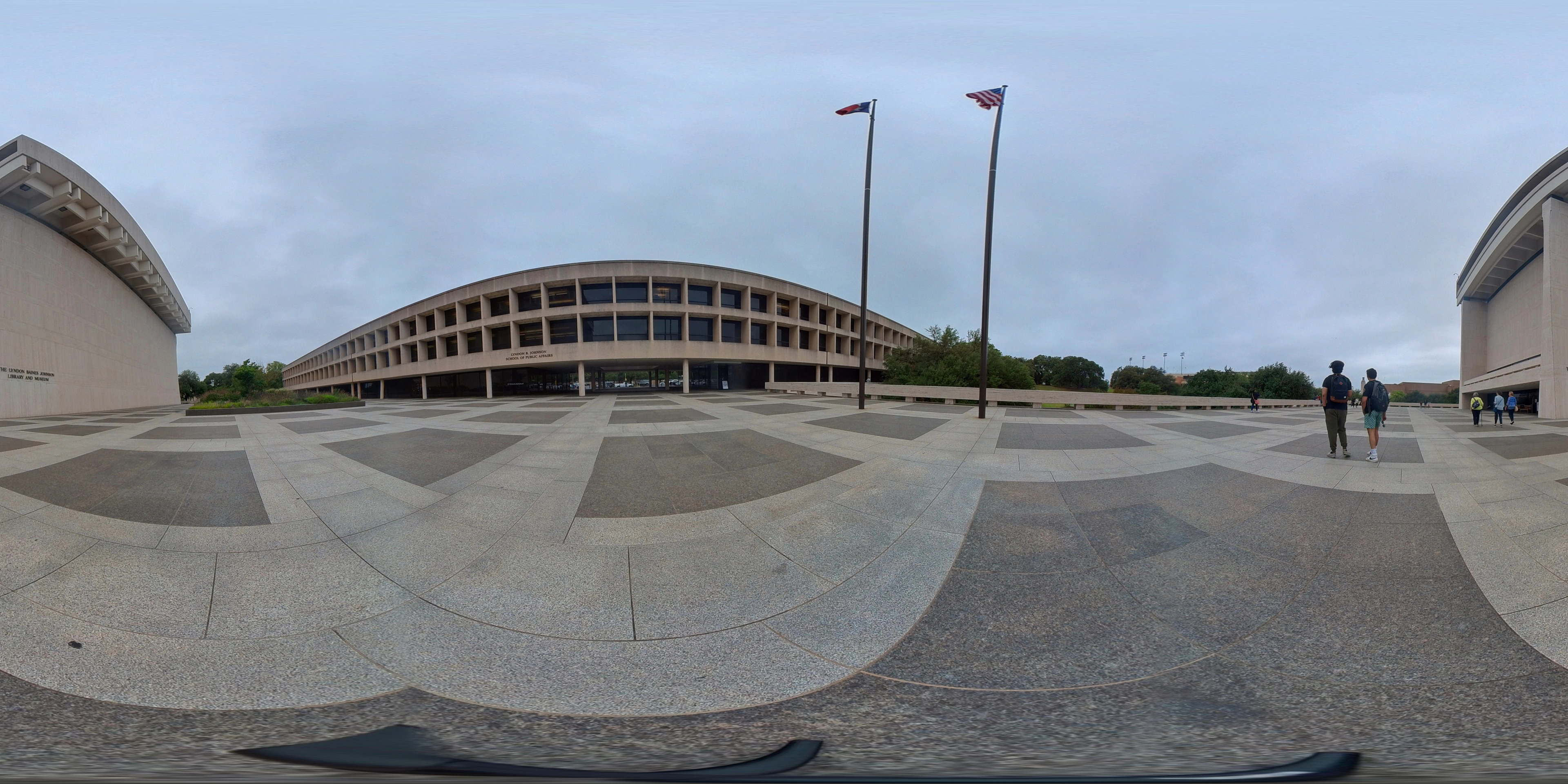 360 photo of the Briscoe Center where the statue is located now.