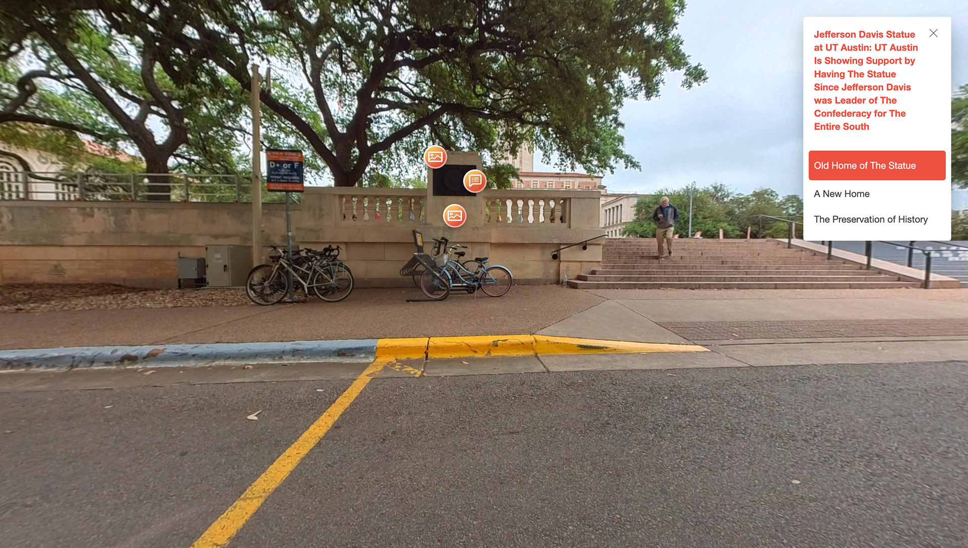 South Mall: Where the statue was originally located.
