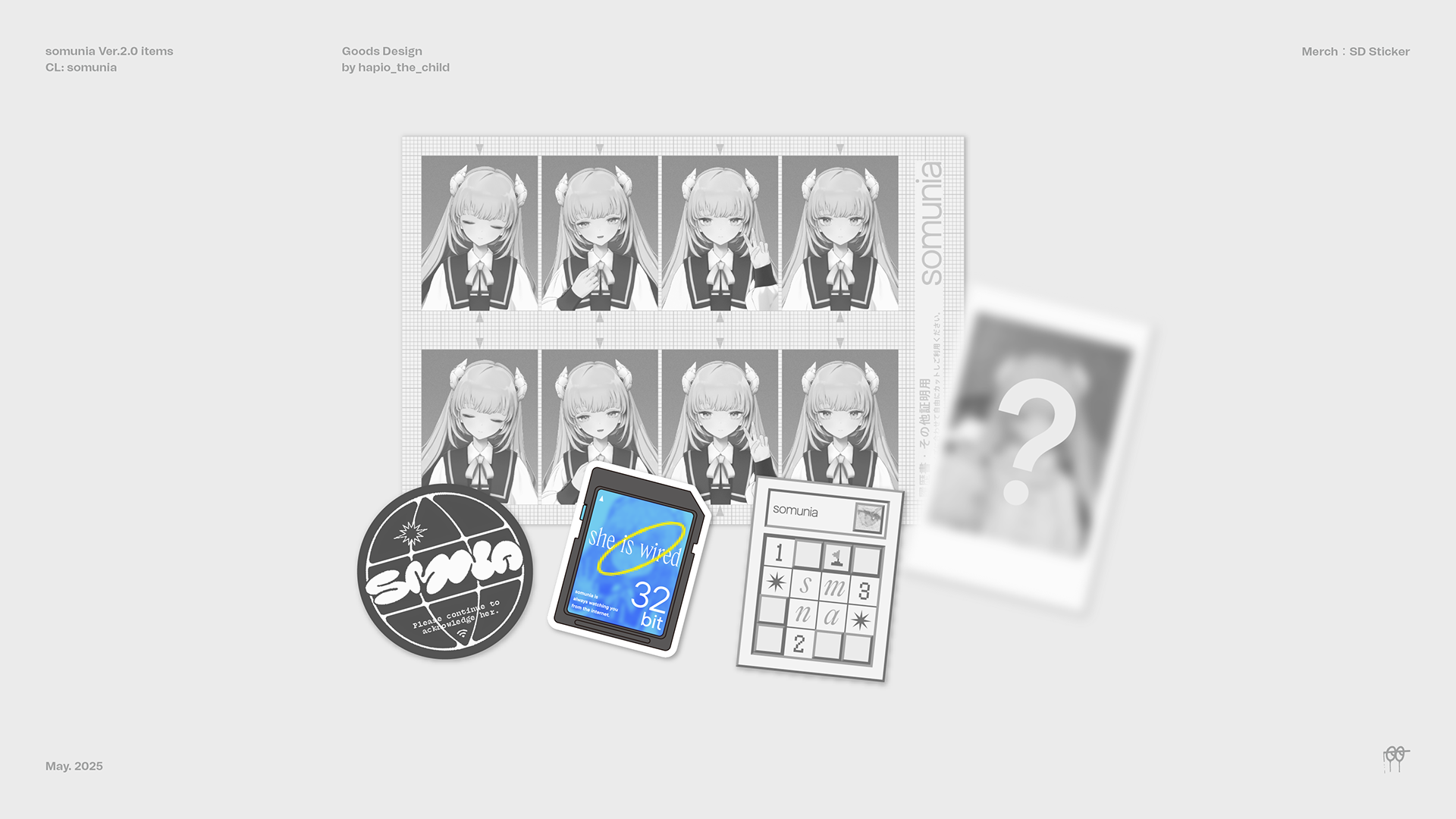hapiothechild - somunia Ver.2.0 Launching items Goods Design