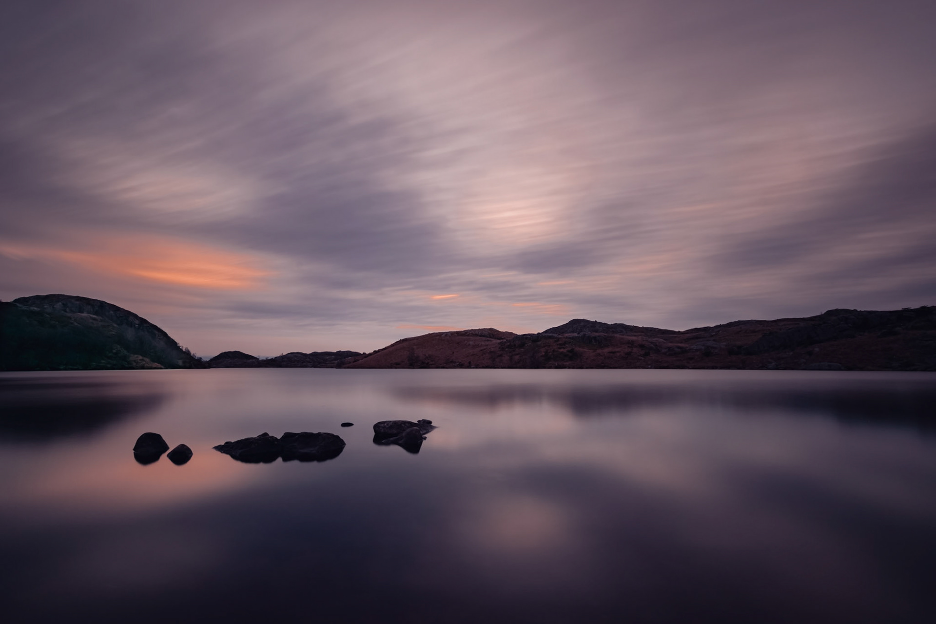 Quiet and calm lake in the mountain area of south-west Norway