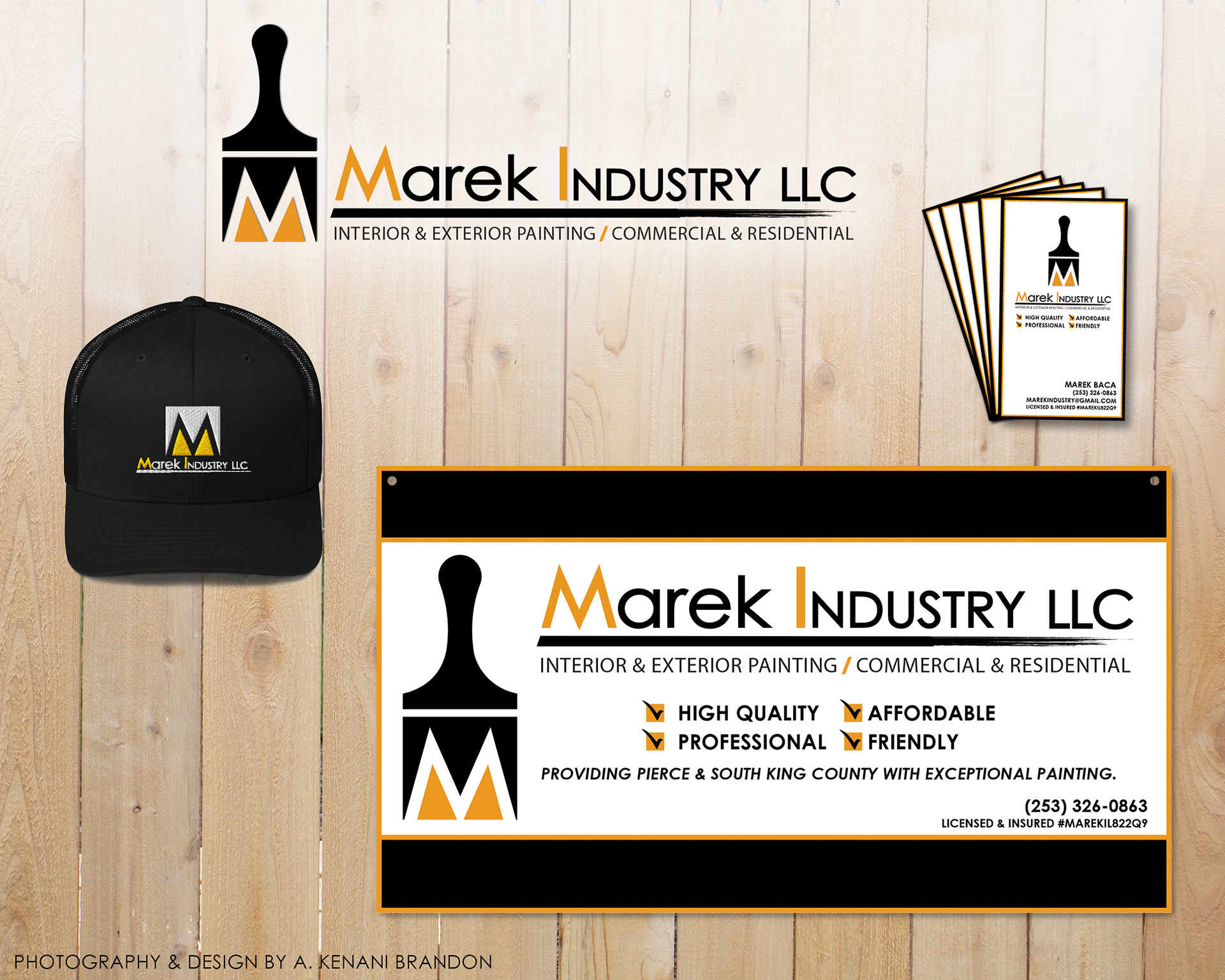 Logo, Vinyl Banner, Ball Cap, Business Cards