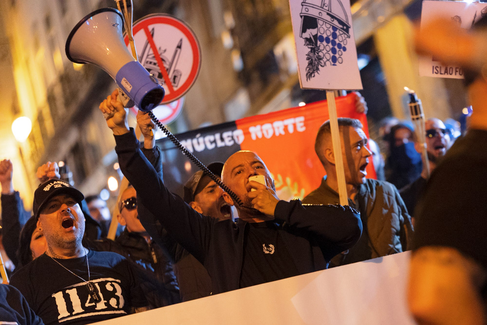 Anti-immigration protest in Lisbon, on February 3rd, 2024