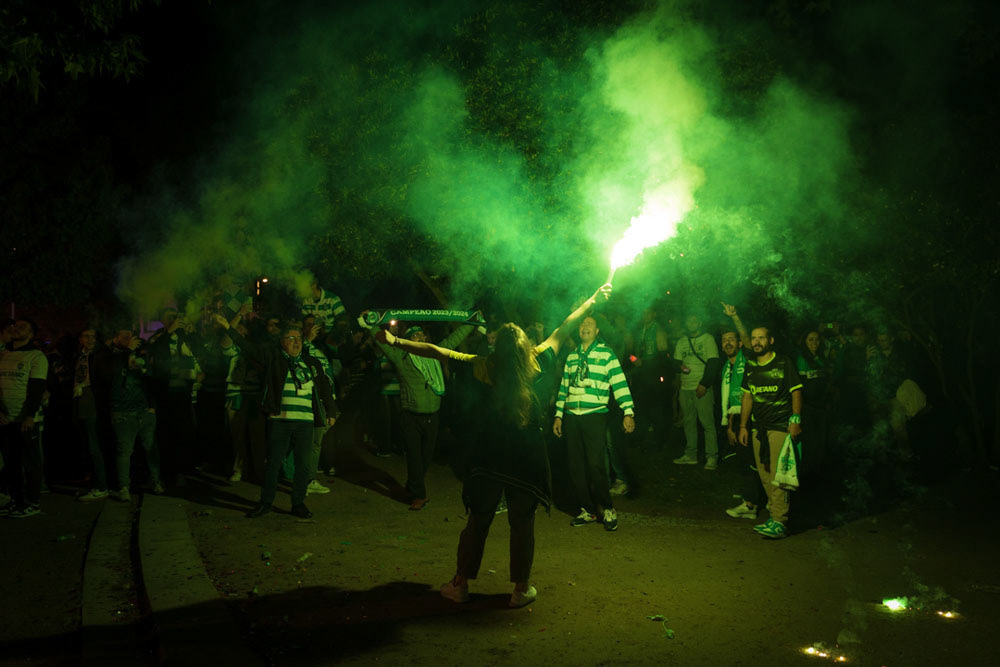 Sporting CP's supporters celebrate the title in Porto, on May 5th, 2024