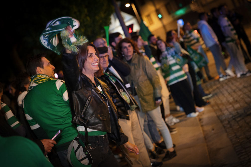 Sporting CP's supporters celebrate the title in Porto, on May 5th, 2024