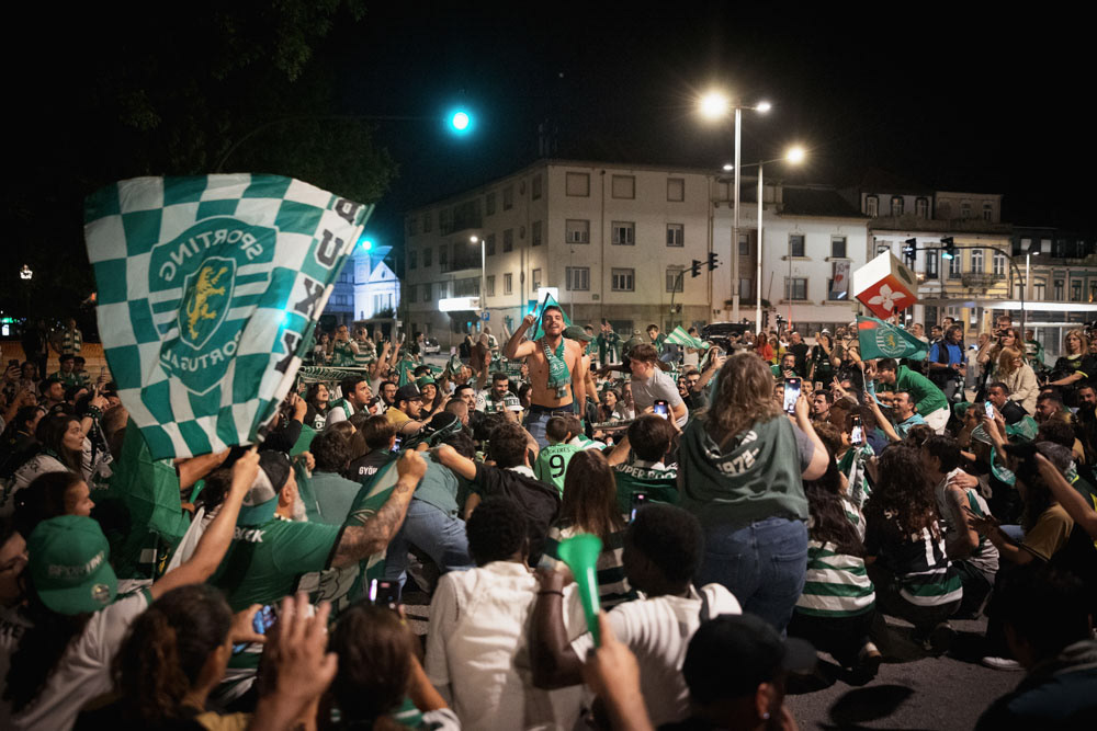 Sporting CP's supporters celebrate the title in Porto, on May 17th, 2025