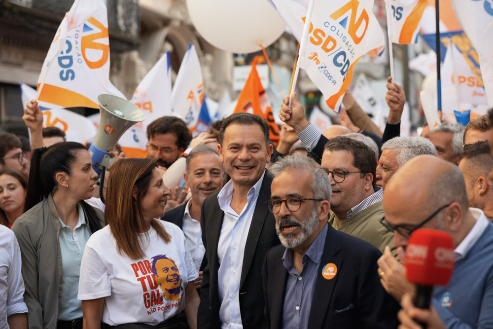 Luís Montenegro, PM of Portugal, rallying in Porto for elections, May 15th 2025