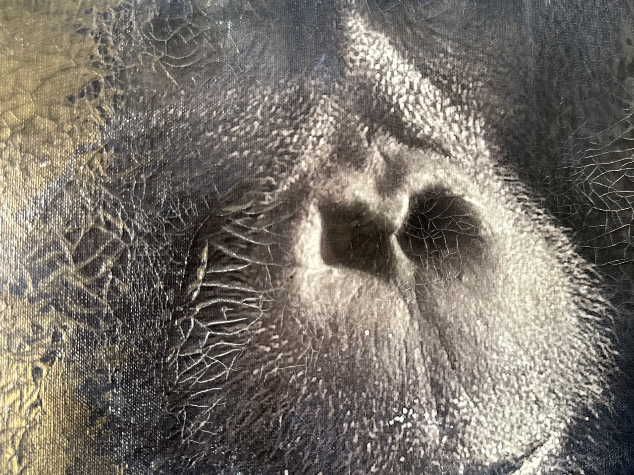 Surface detail Mixed media print development 'Omega Entombed'