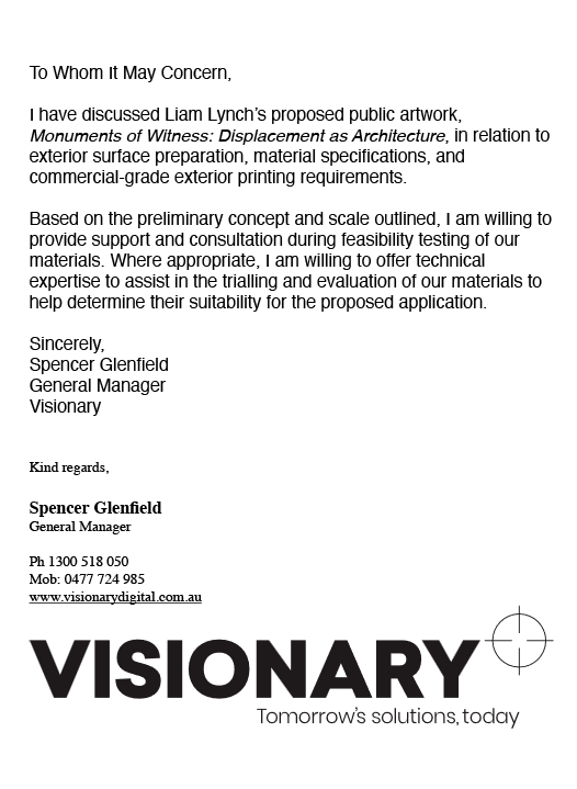 Letter of Support from Visionary