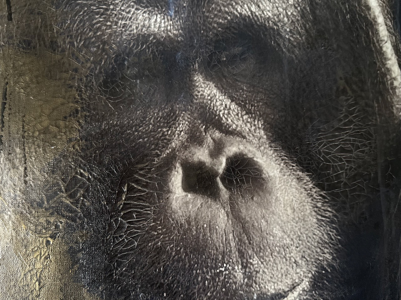 Surface detail Mixed media print development 'Omega Entombed'