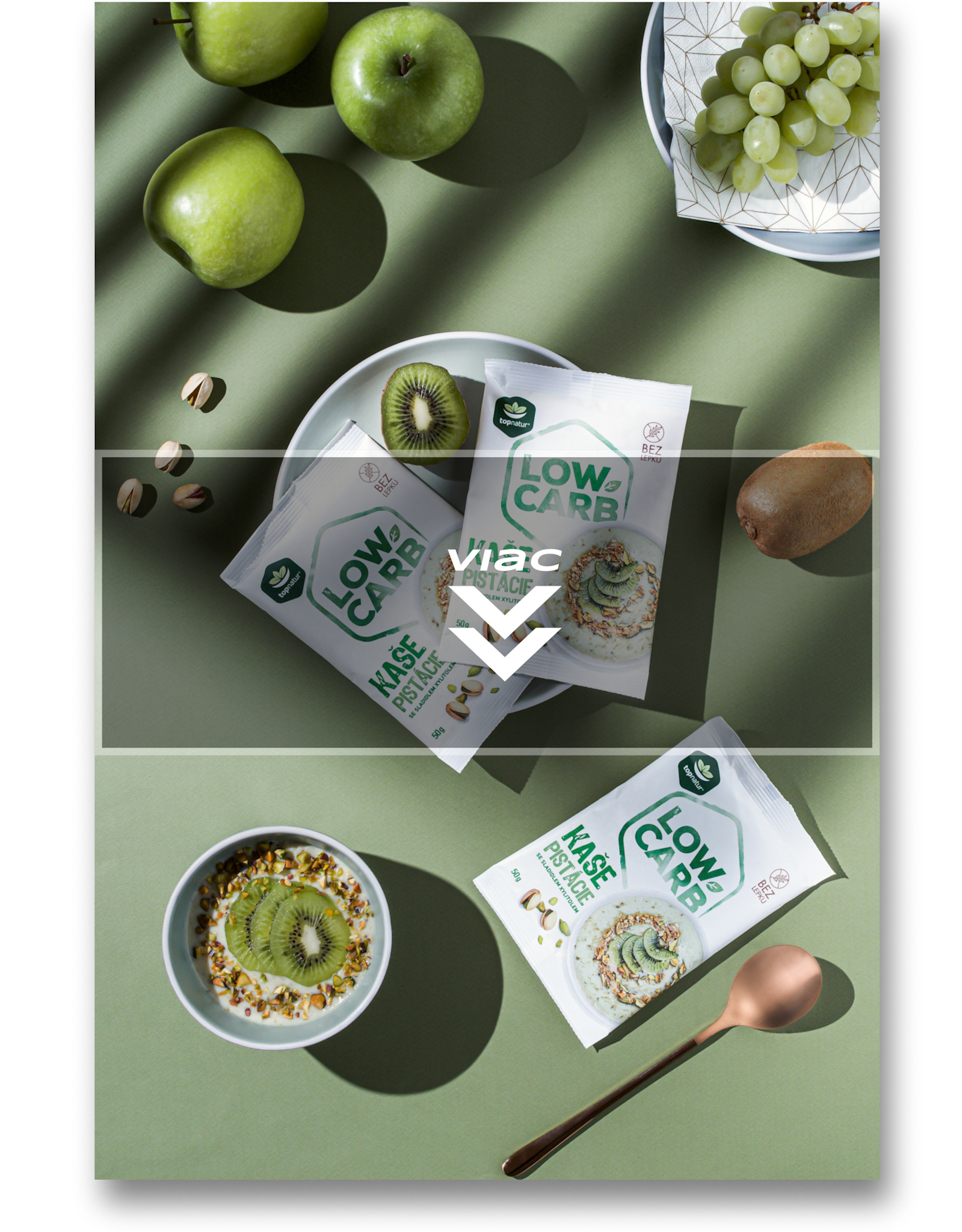 Zdravá raňajková pistáciová kaša - Pohľad zhora - Autor Jana Kollarova