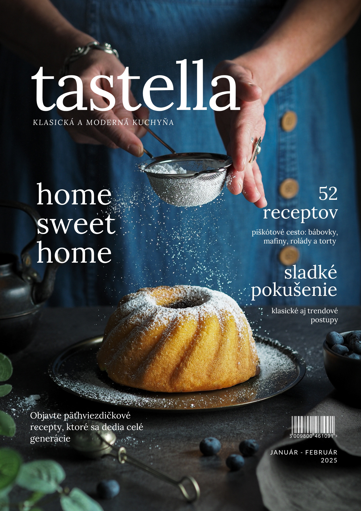 Titulná stránka food časopisu tastella. Bábovka, pohľad spredu. Autor: Jana Kollarova