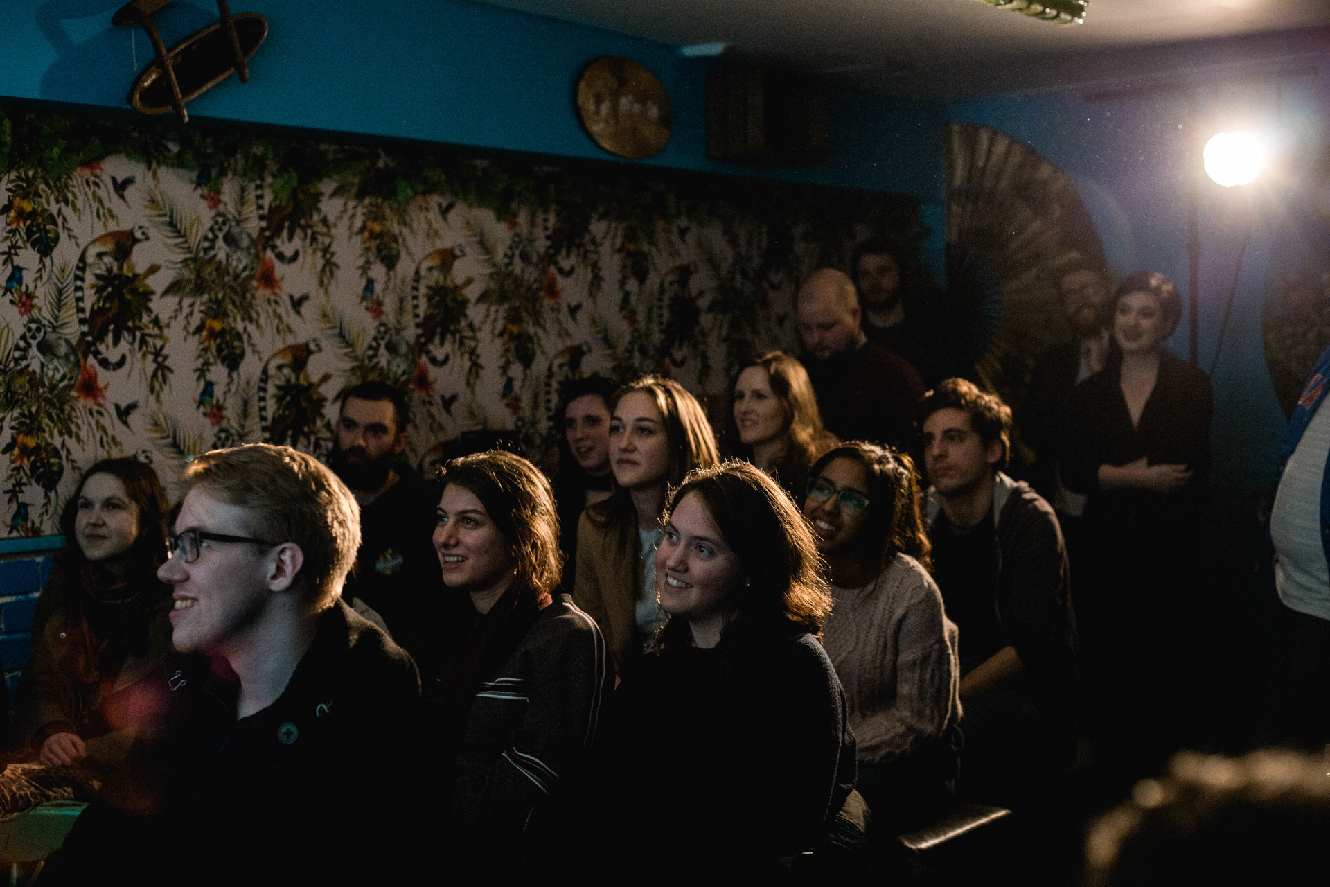 Adience during Matt's comedy set on a Mirth Meltdown night, in the basement of 52 Canoes, Edinburgh.