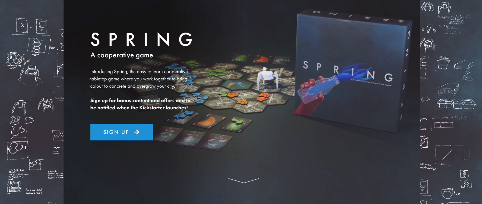 An animated visualisation of all of the game, it’s components and it’s box.