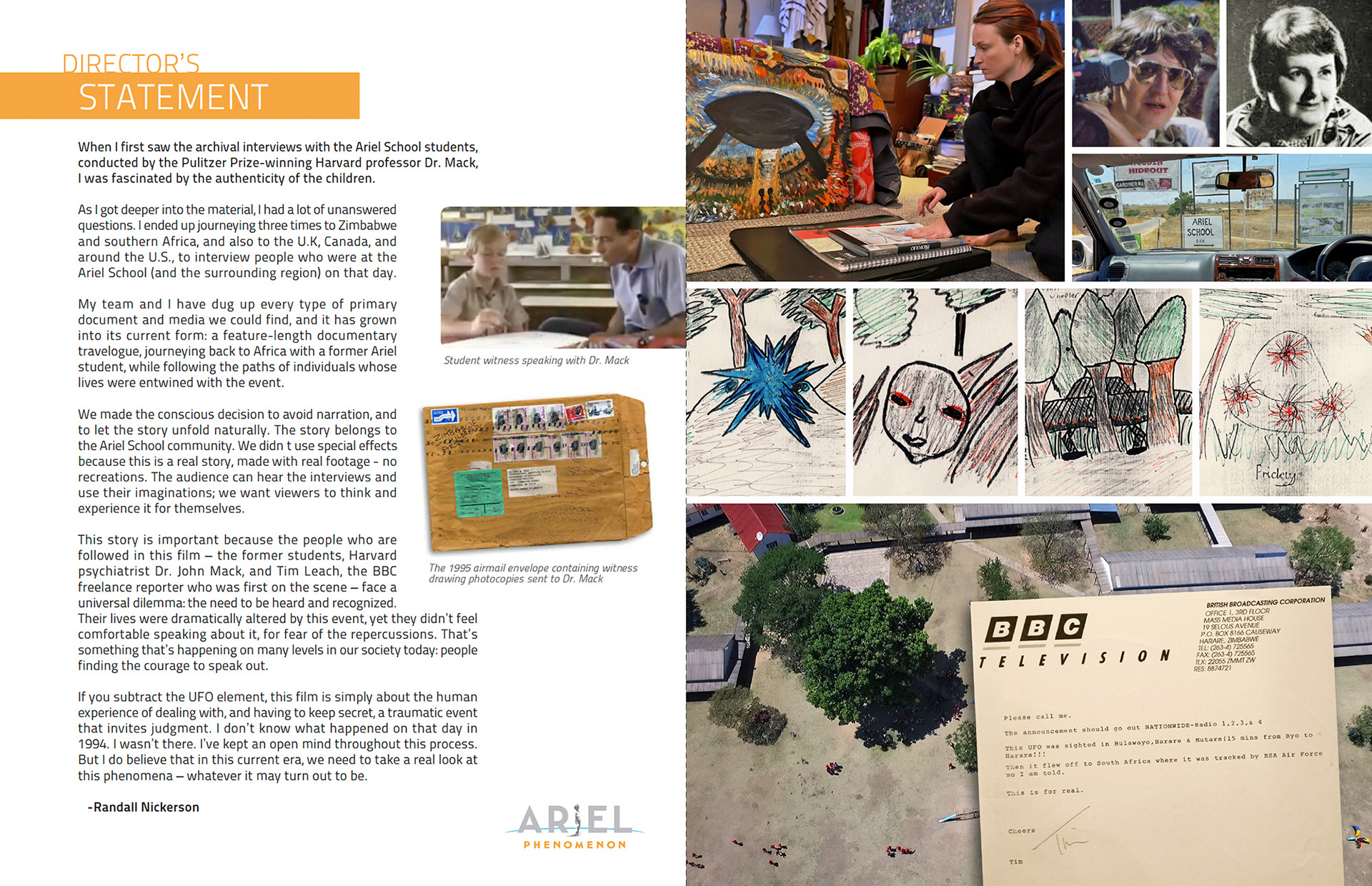 Press kit page spread