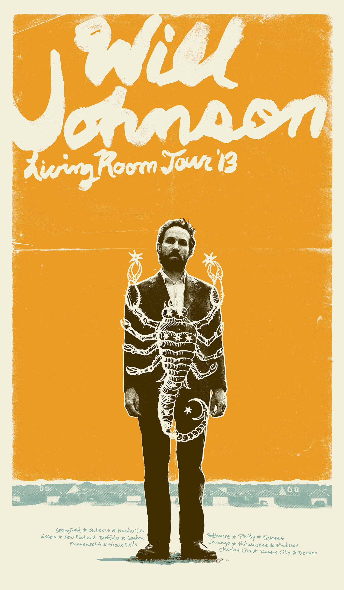 Tour poster for one of my favorite musicians and human beings, Will Johnson