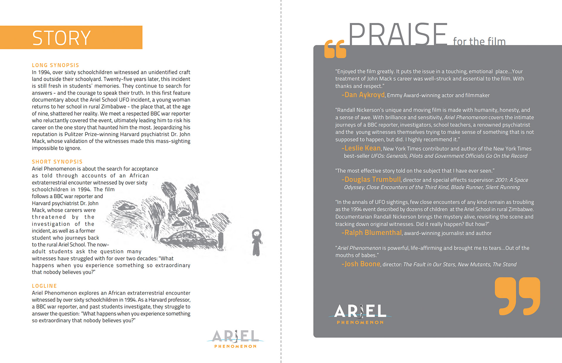 Press kit page spread