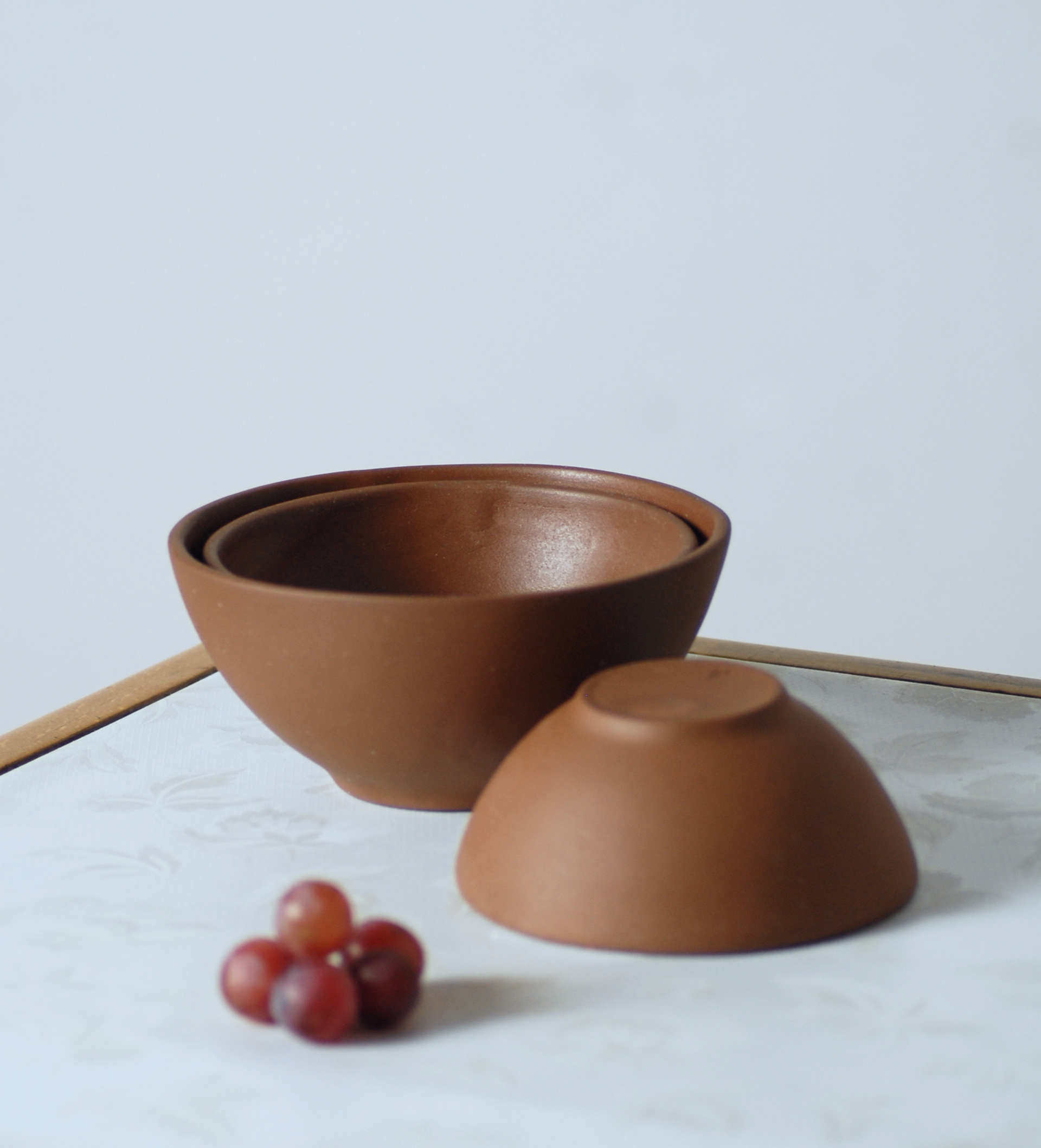 Oryoki bowl set -3 pieces terracotta- 