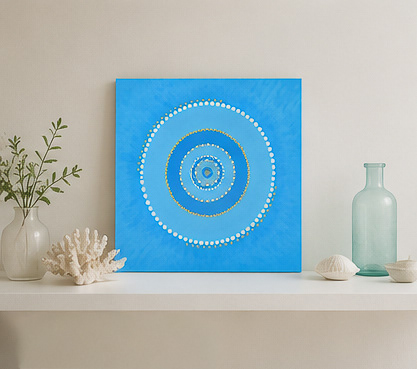Throat Chakra Activation Portal, Acrylic Painting 40x40 cm