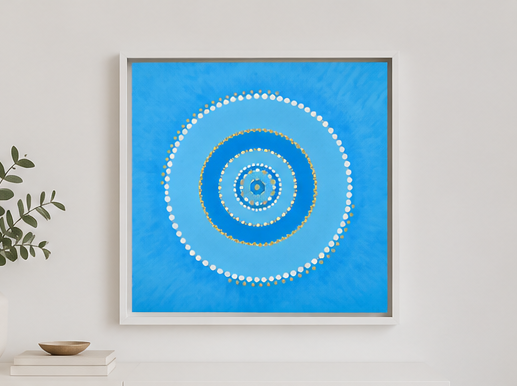 Throat Chakra Activation Portal, Acrylic Painting 40x40 cm