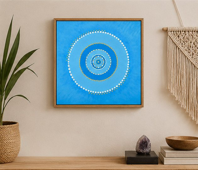 Throat Chakra Activation Portal, Acrylic Painting 40x40 cm