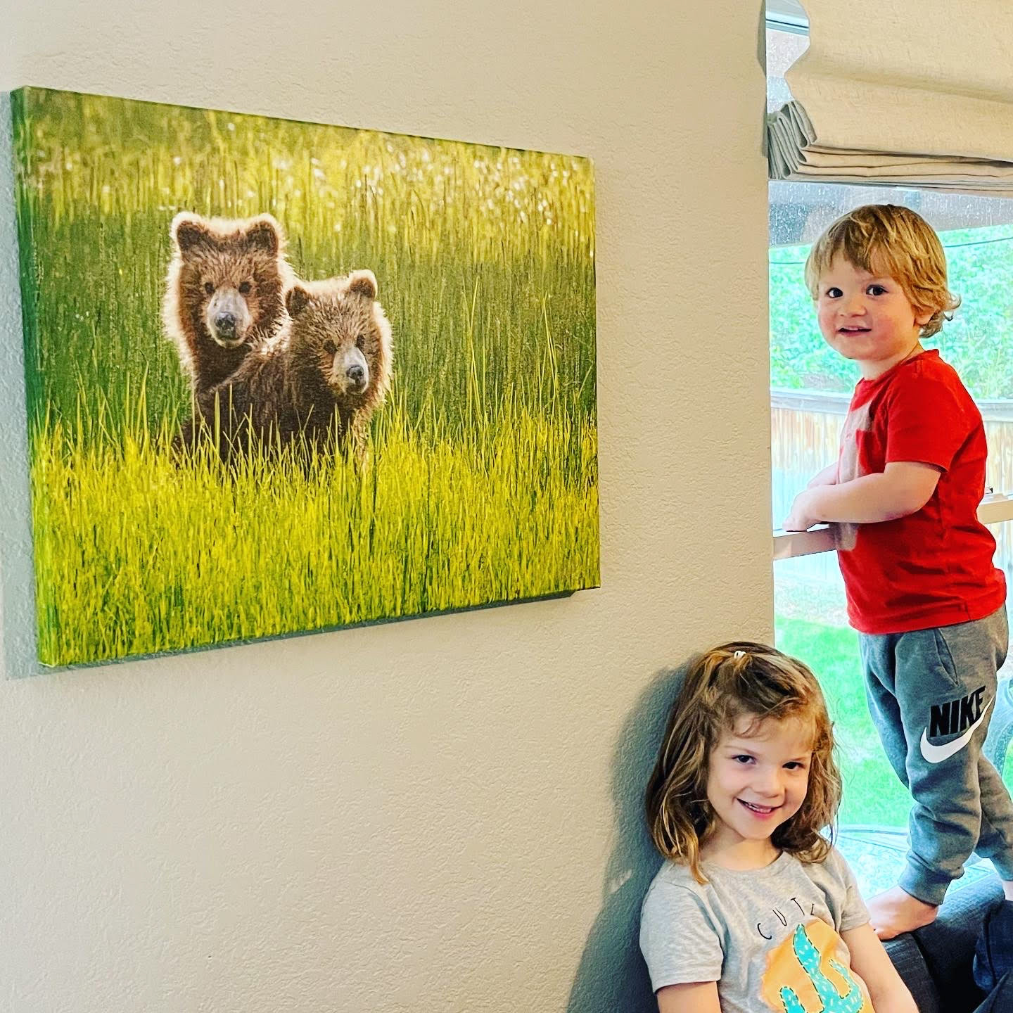 Two little cubs next to two little bear cubs! Private Home.