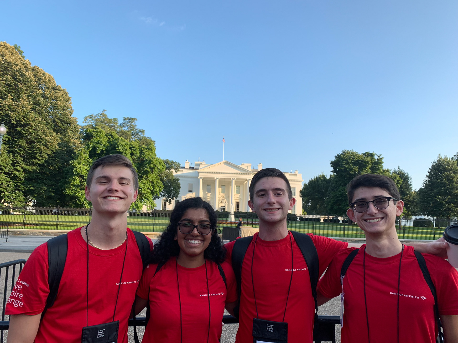 Myself and three other Student Leaders from the Orlando area in front of the White House