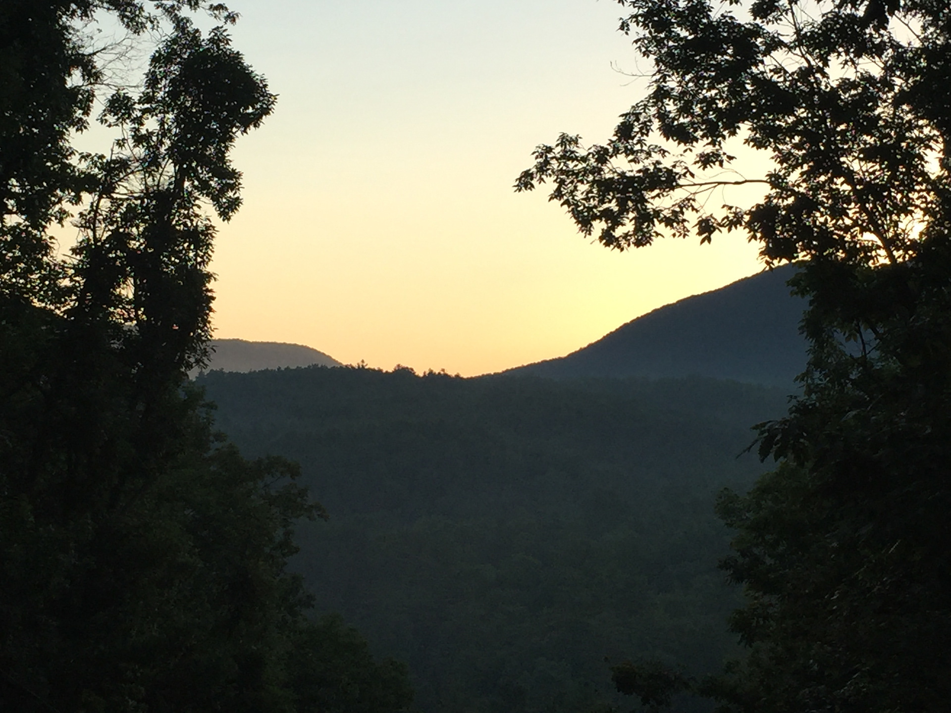 The sunrise atop a mountain at one of my favorite summer camps, Camp Daniel Boone in North Carolina