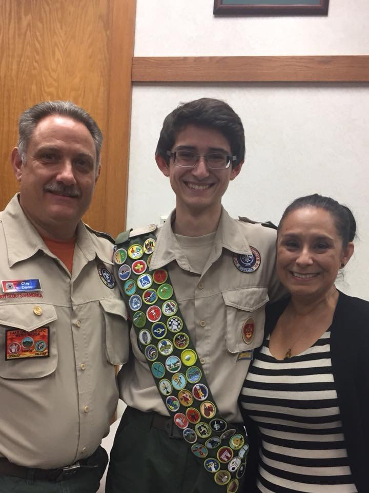 My parents and I at my Eagle Scout Board of Review after officially becoming an Eagle Scout