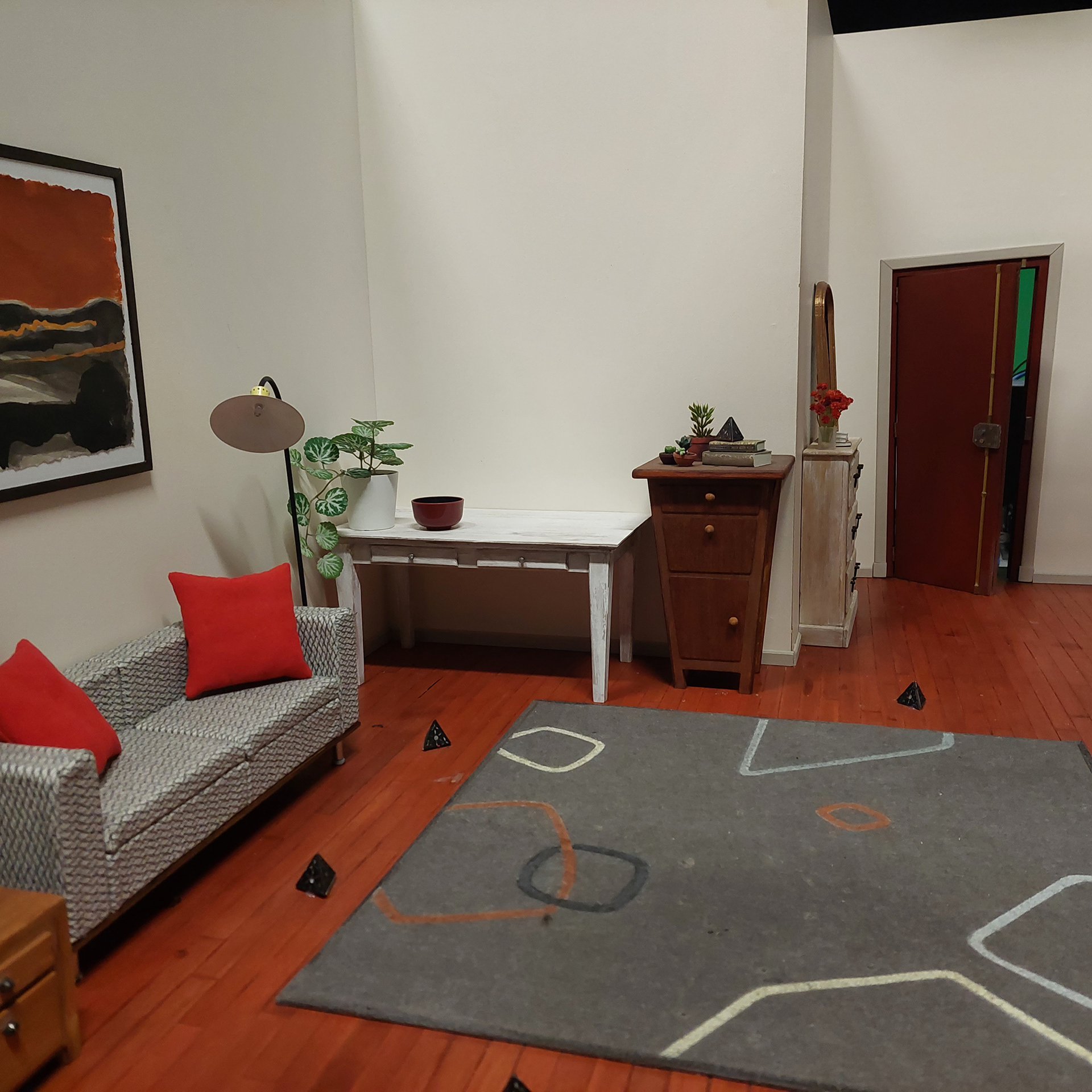 Painting installed on the set