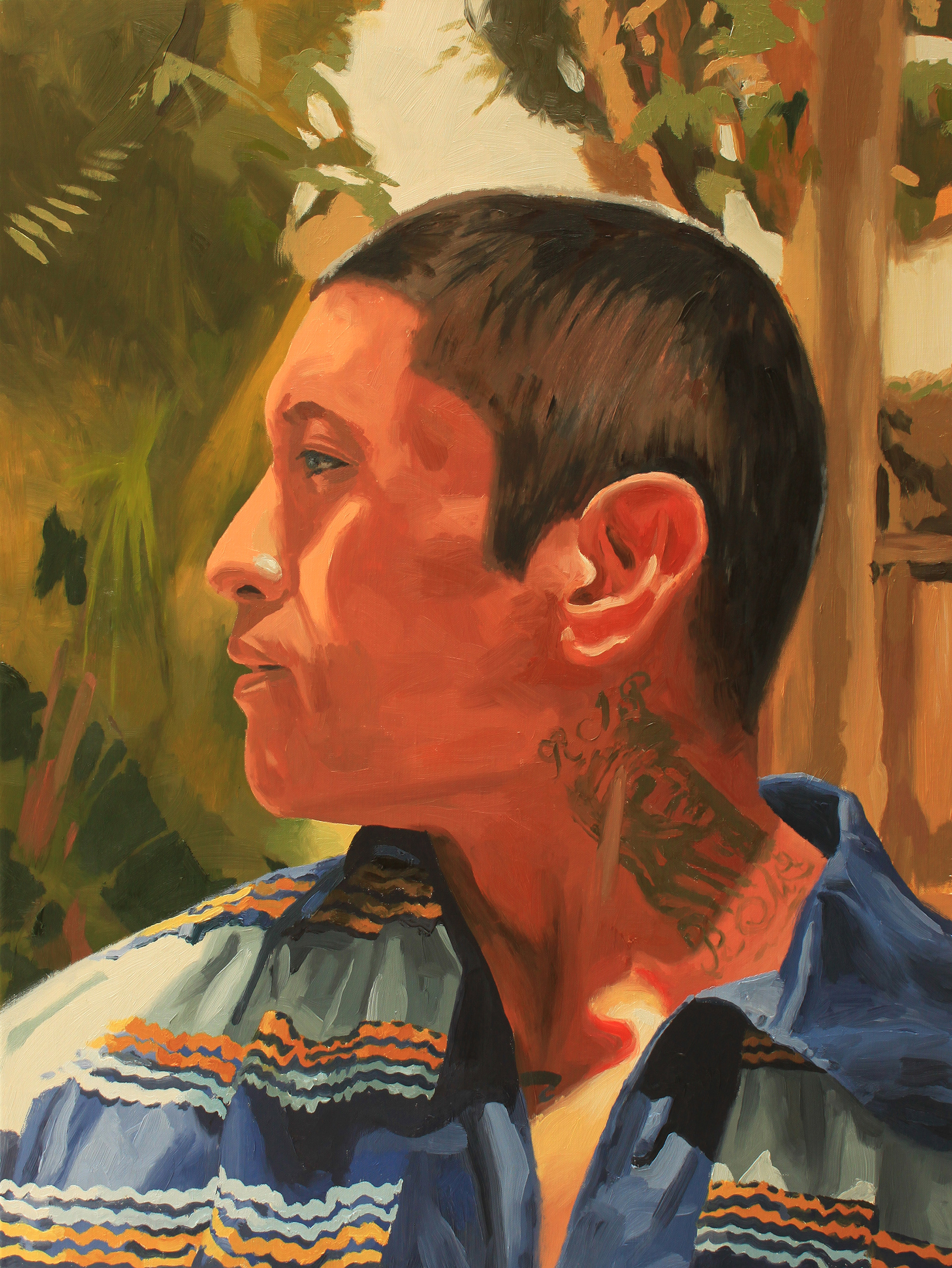 Oil painting of Seminole Indian