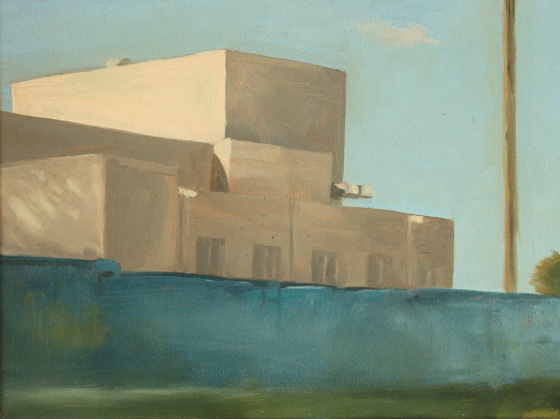 Plein air oil painting of Parker Playhouse in Fort Lauderdale