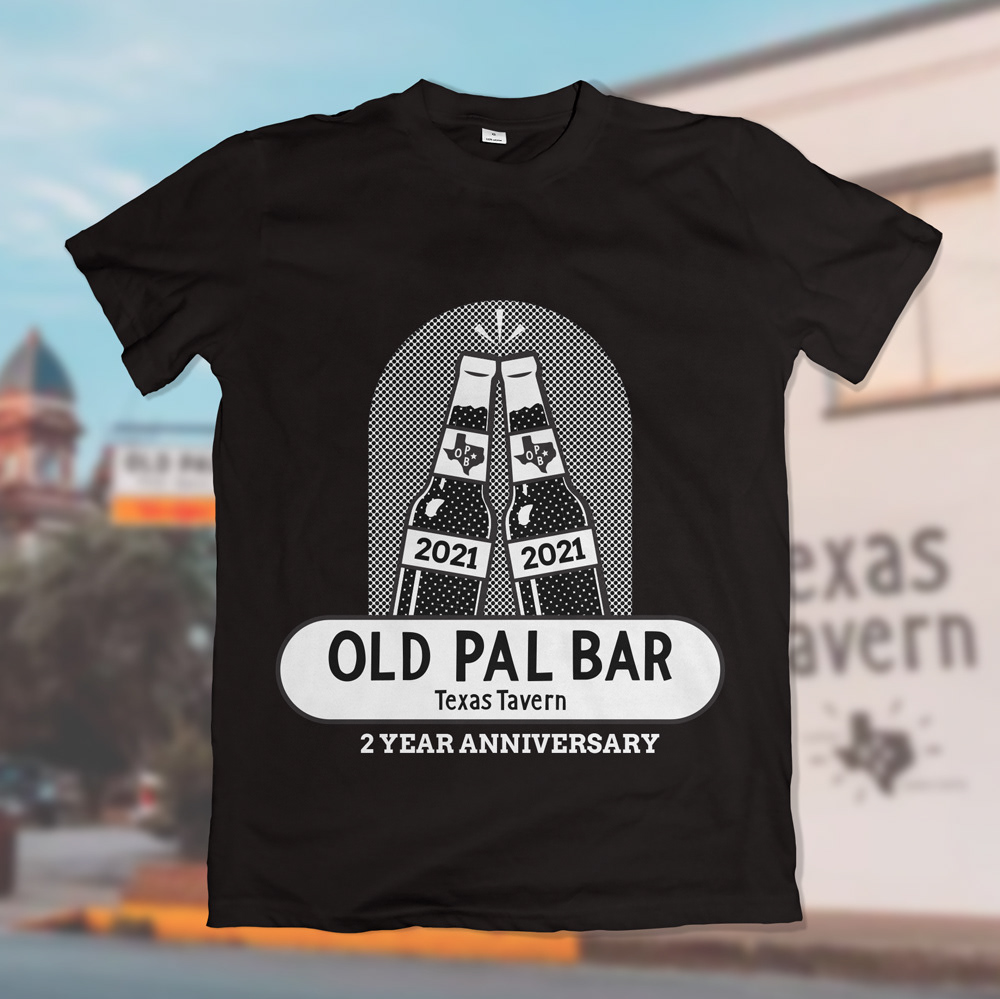 To celebrate the remarkable 2-year milestone of Old Pal Texas Tavern I created this shirt design. Crafted with utmost care and attention to detail, this limited edition shirt is a testament to the enduring success of this esteemed establishment.