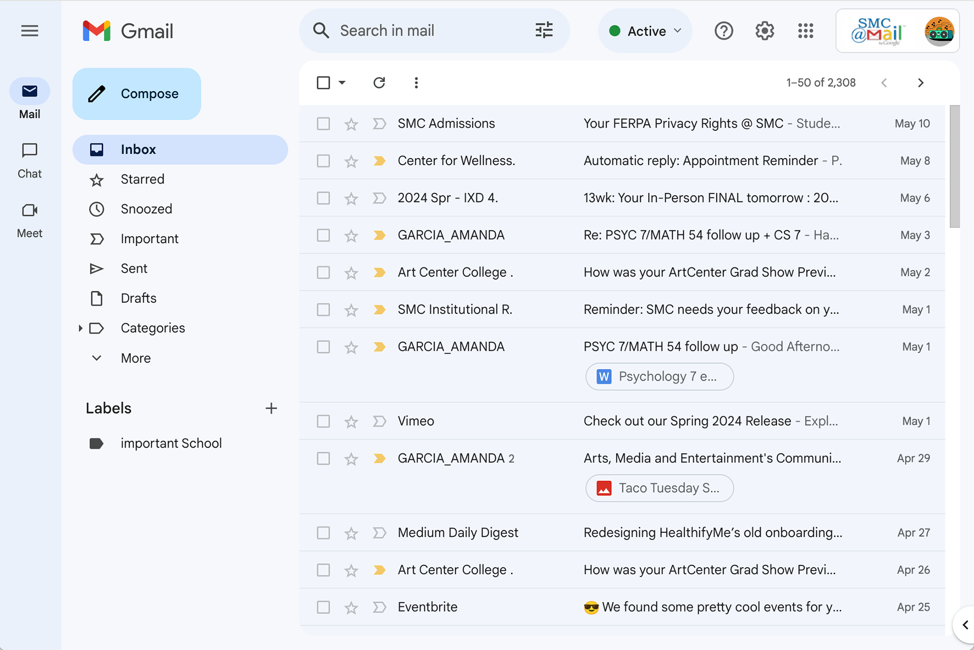 Gmail Overview of Interface