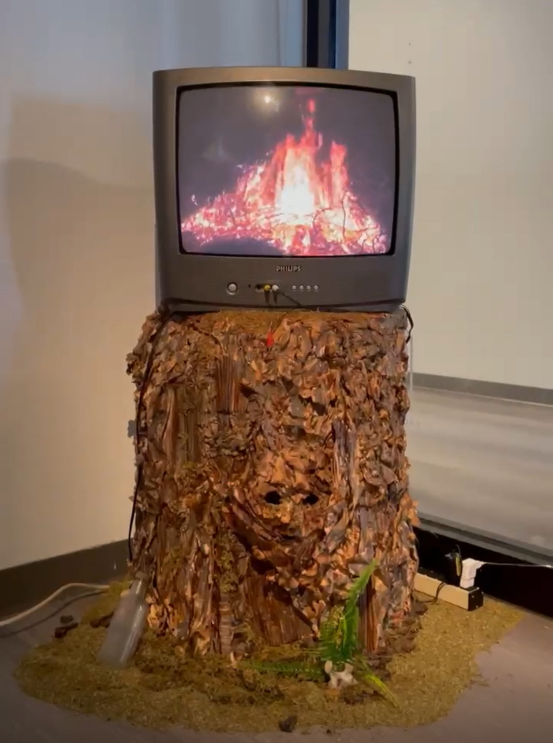 Fragments of Reverie, CRT Monitor Stump, Mixed Media Sculpture, 2024