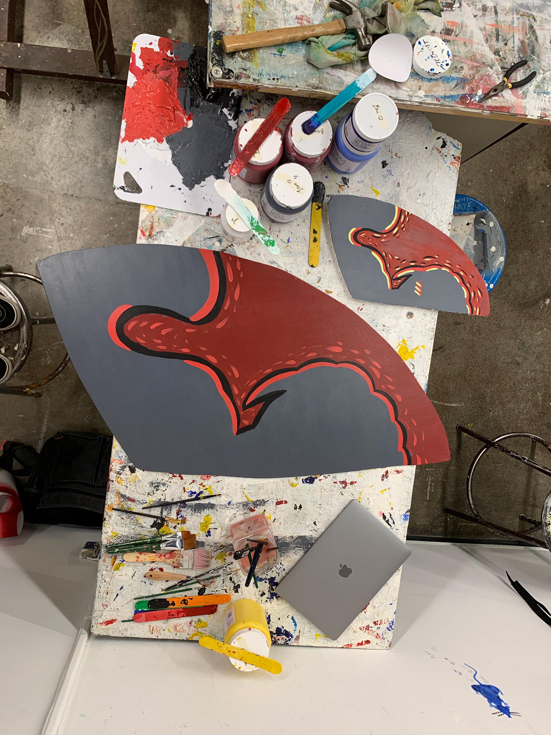Progress painting the pieces