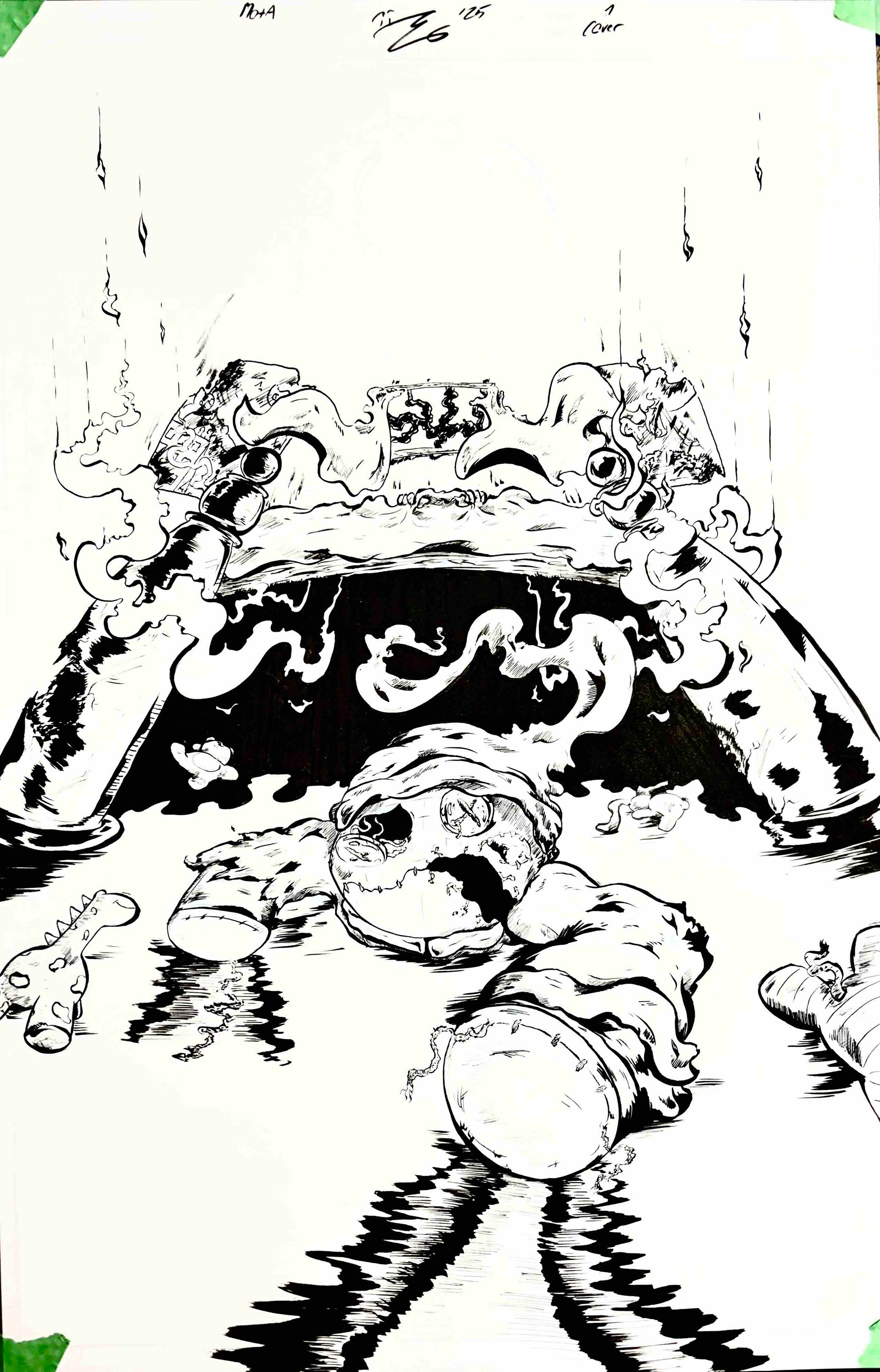 Monster of the Abyss, original inked cover