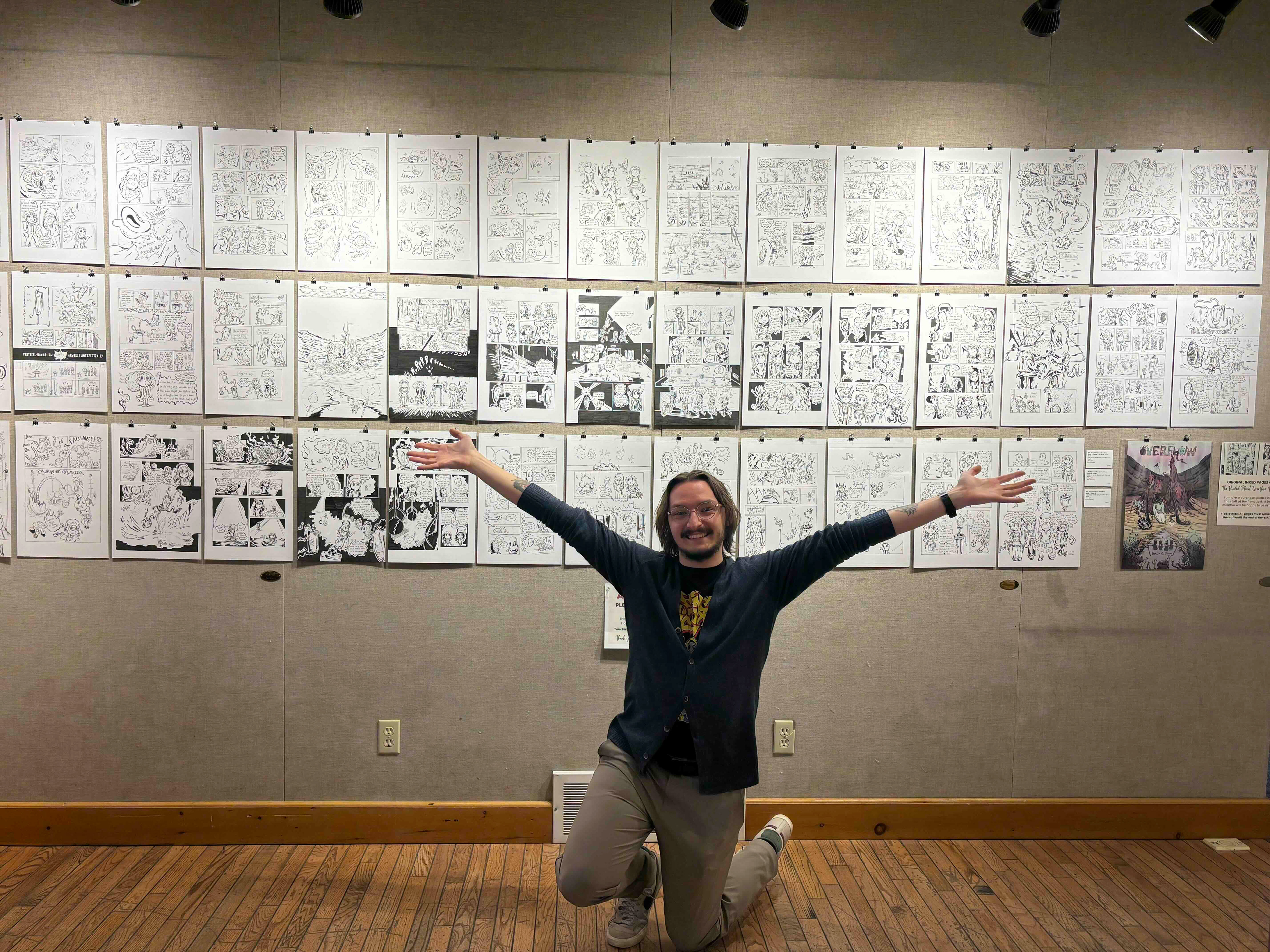 Overflow 2, all original pages hung in a Tillsonburg's gallery