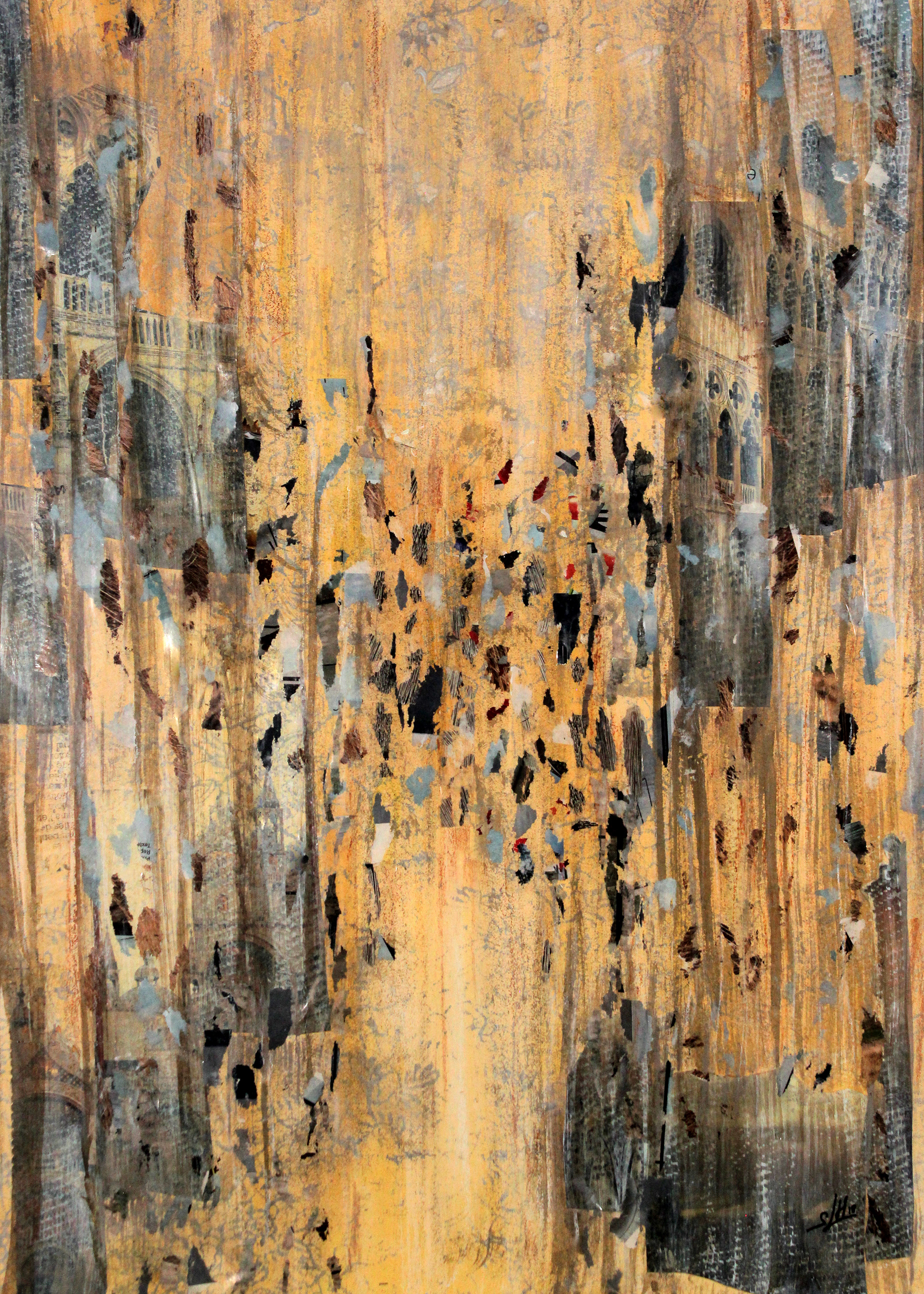 LA BASILICA 63x83 sur papier d'art 2018 encadré bois gris