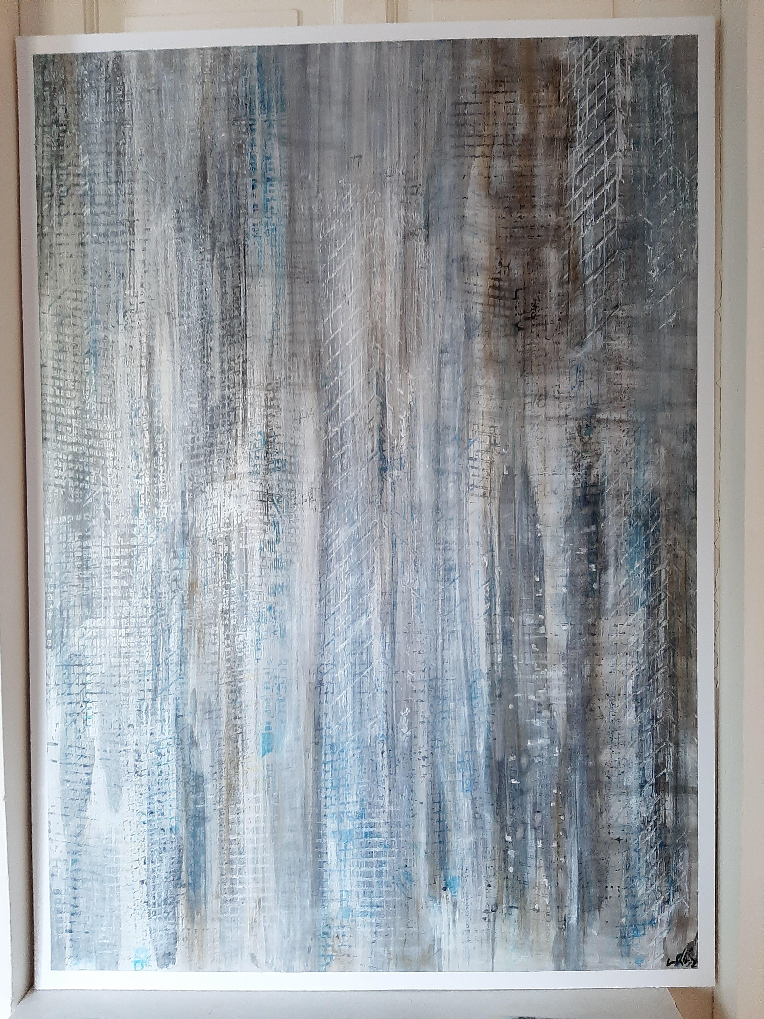 BUILDING METAL NUAGEUX 73x102 sur papier d'art