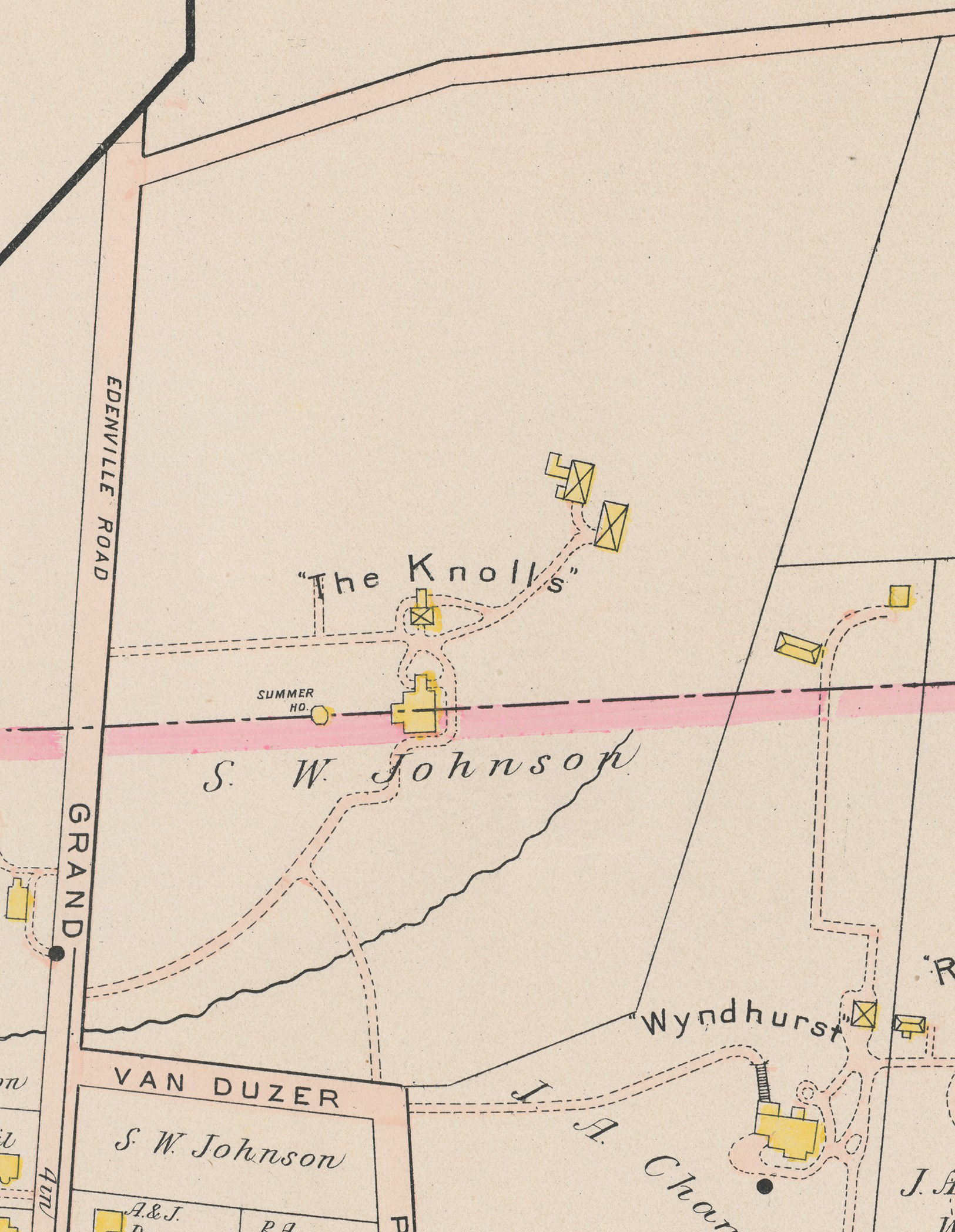 Extract from the 1903 A. H. Mueller and Company Atlas of Orange County showing "the Knolls"