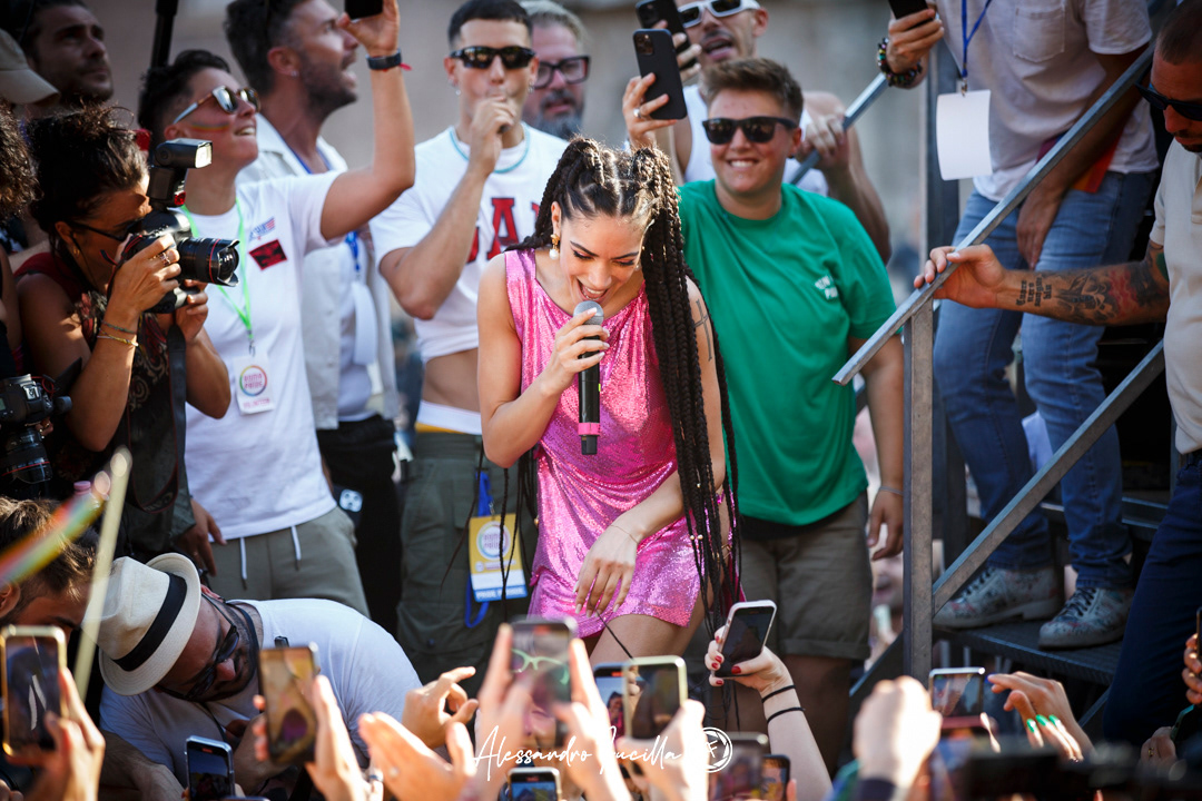 The Italian singer Elodie, godmother of Roma Pride ©Alessandro Fucilla