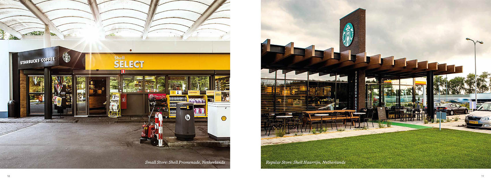 Eerste Starbucks store bij de Shell langs de A2