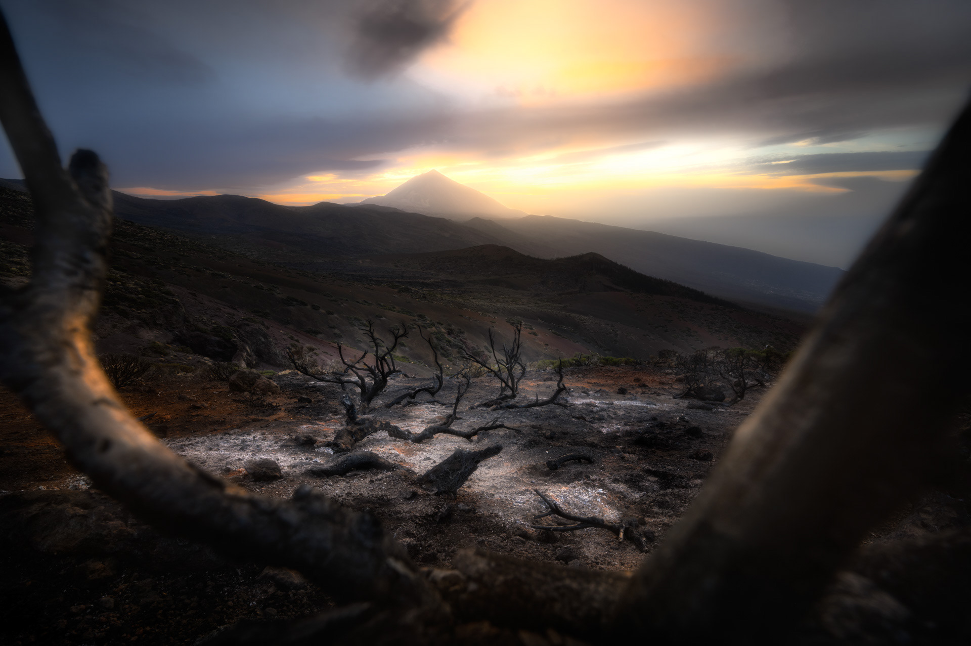 Spálená zem pod sopkou Teide, Tenerife 2023
