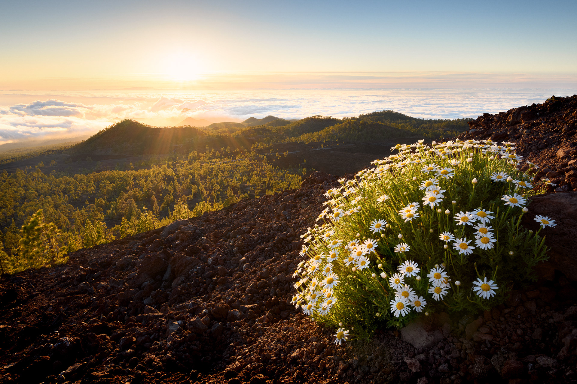 Západ slunce nad ostrovem Tenerife