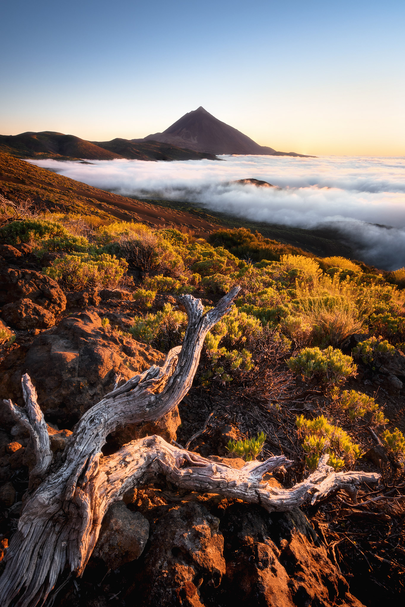 Západ slunce pod sopkou Teide, Tenerife