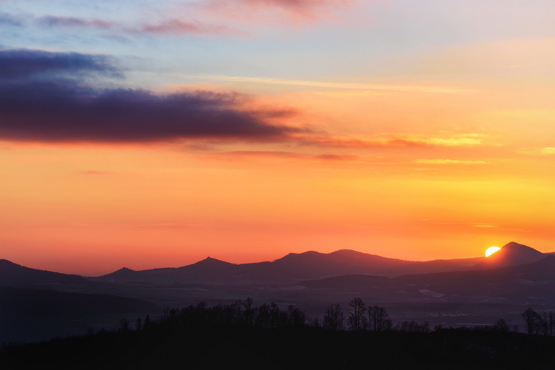 Západ slunce v Českém Švýcarsku