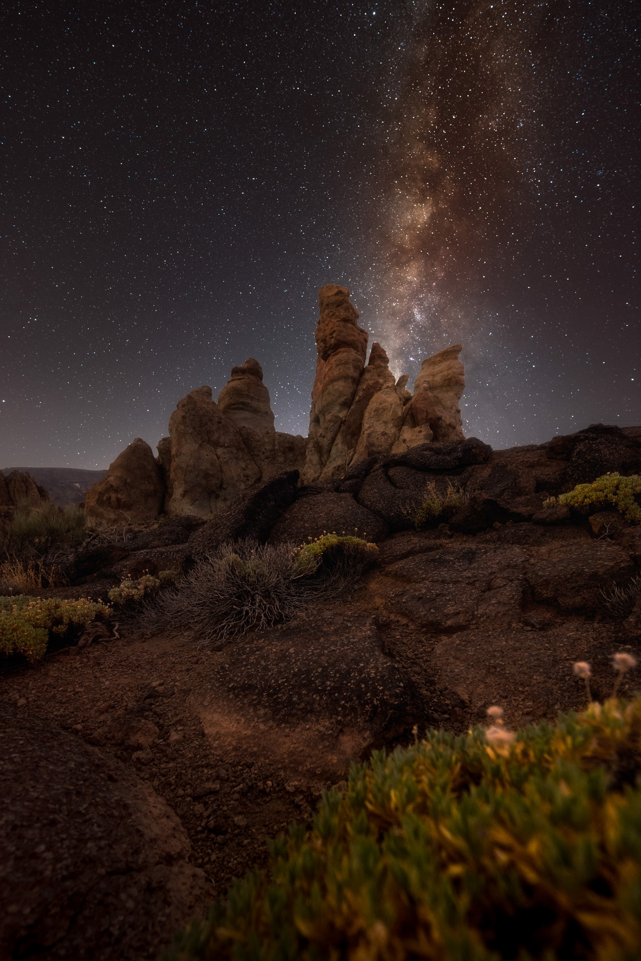 Mléčná dráha nas Národním parkem Teide, Tenerife