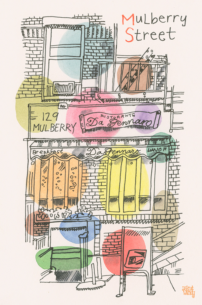 Breakfast and lunch on Mulberry Street.