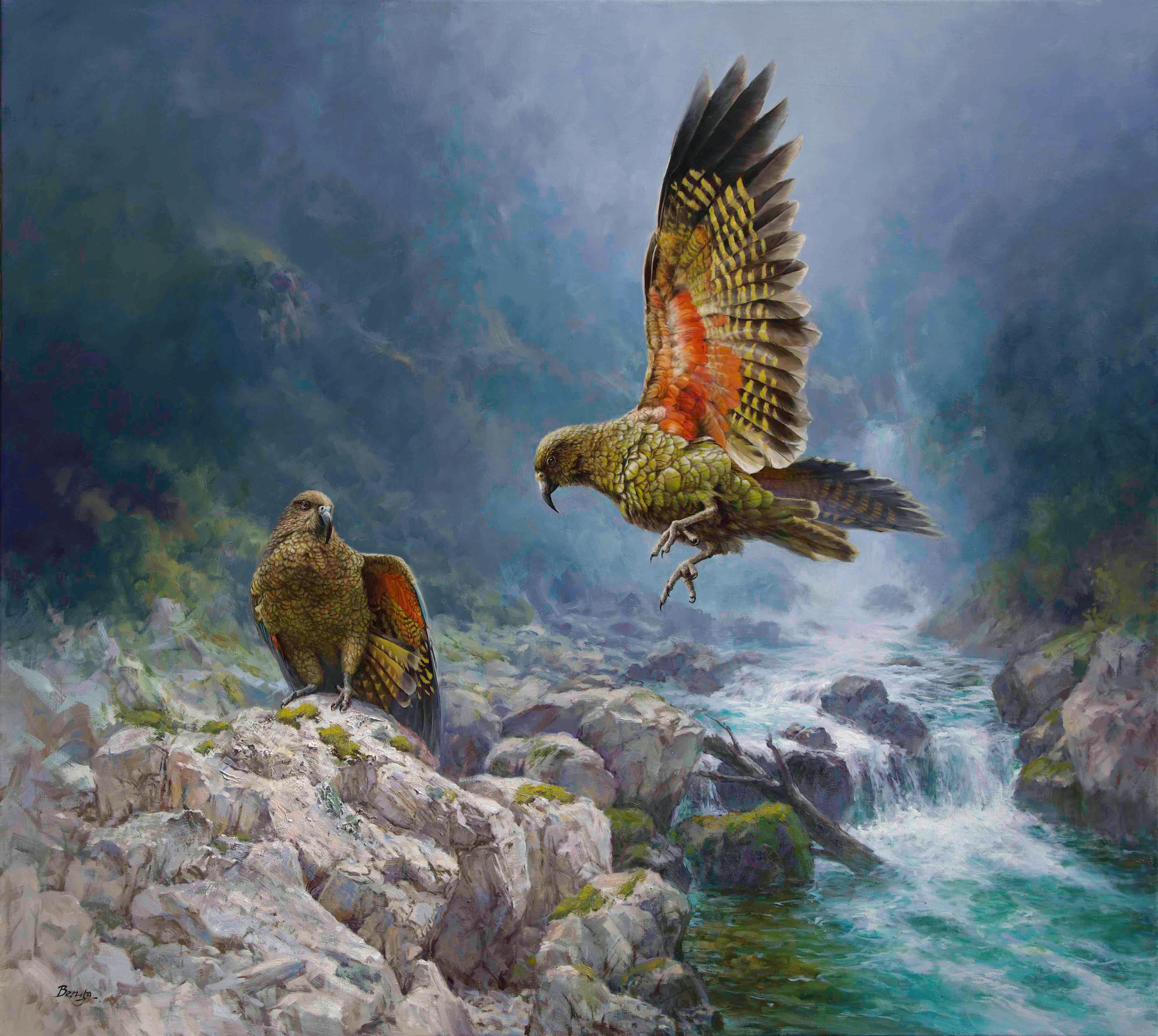Limited edition(150( artist quality print on cavas. Size: 101x114cm. Signed.